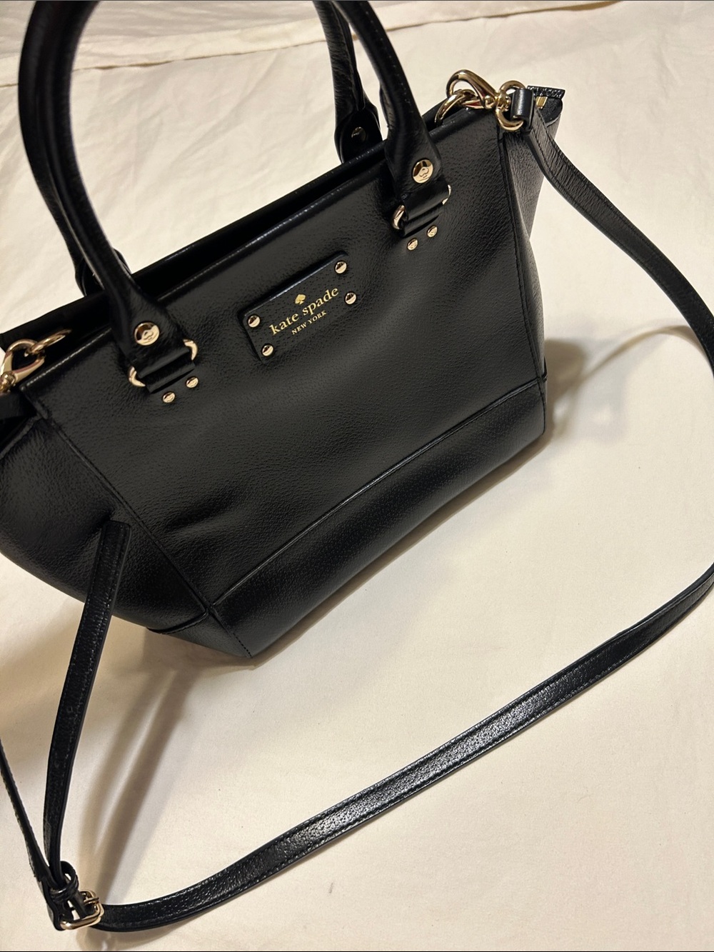 kate spade Black Leather Mini Satchel with Removable Strap
